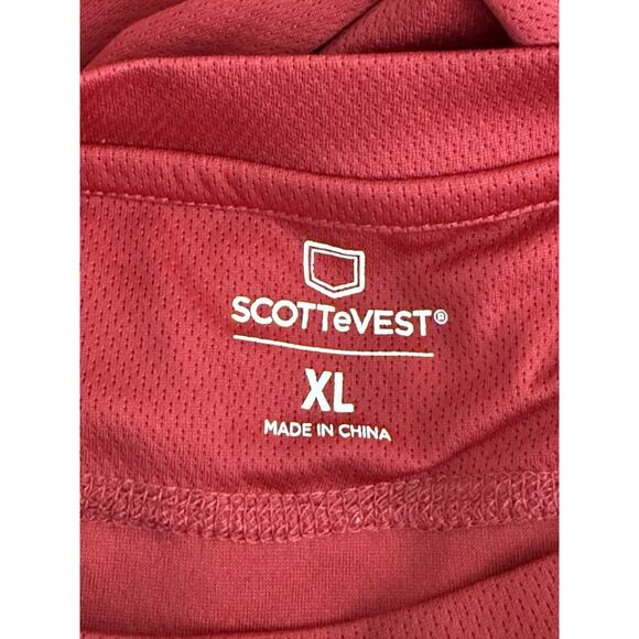 SCOTTeVEST XL Shirt Men Red Pullover TEC Performance Activewear Breathable Long - Picture 12 of 15